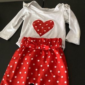 Red and white outfits